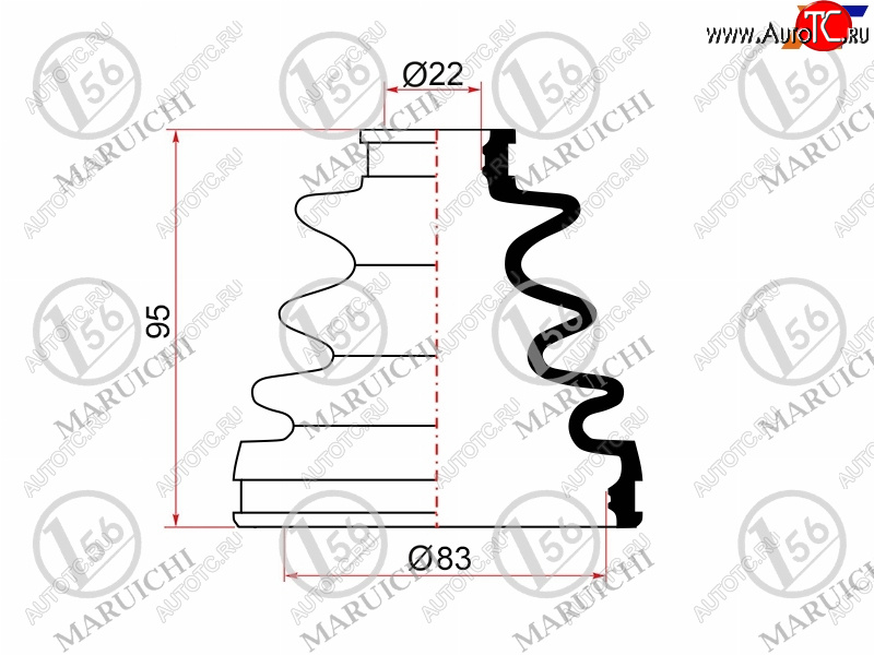 549 р. Пыльник ШРУСа наружный TOYOTA CAMRY SXV1#MCV20 5SFE 92-01VOLVO S60S80 98-06V70 00-07A6 97-05 MARUICHI 02-133  с доставкой в г. Майкоп