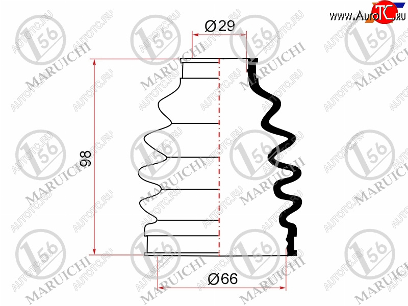 679 р. Пыльник ШРУСа наружный RR TOYOTA MARK 2MARK 2 BLIT GX11#JZX11#VEROSSA GX11#JZX110 1JZFSE MARUICHI 02-156  с доставкой в г. Майкоп