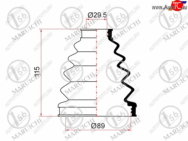 899 р. Пыльник ШРУСа наружный TOYOTA LAND CRUISER PRADO 96-08 MARUICHI 02-153  с доставкой в г. Майкоп