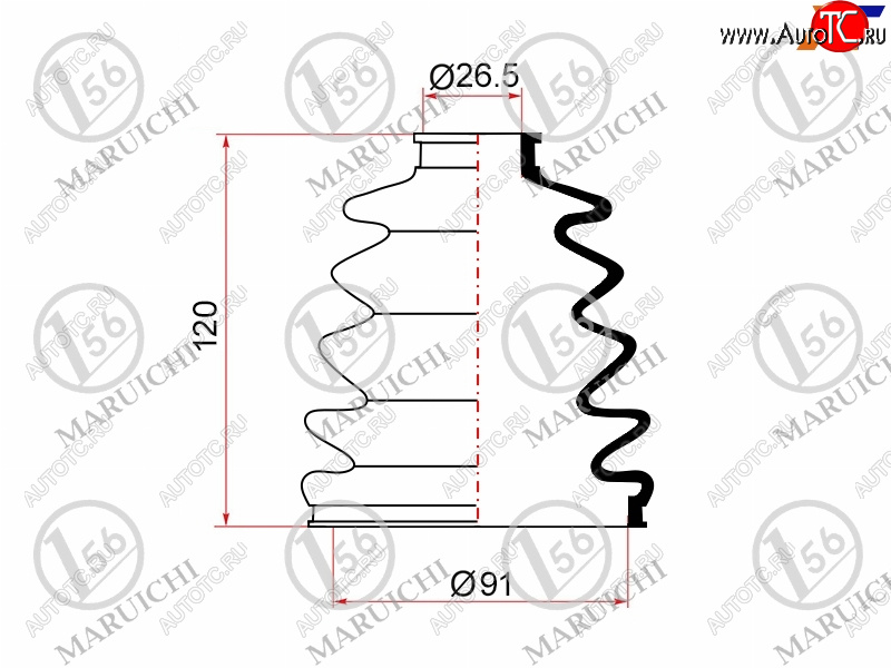 1 189 р. Пыльник ШРУСа наружный MITSUBISHI PAJERO V6070# 99-06 MARUICHI 02-162  с доставкой в г. Майкоп