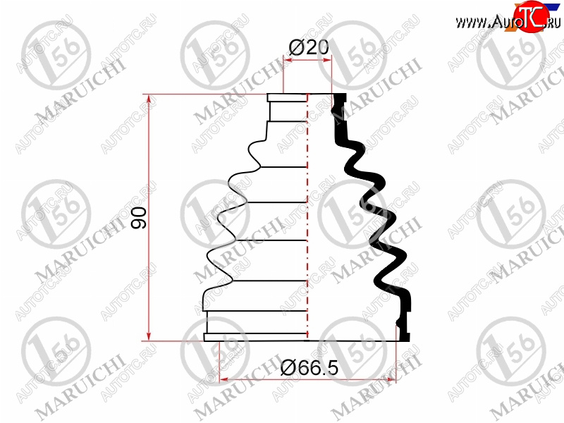 629 р. Пыльник ШРУСа наружный TOYOTA PASSO KGC1# QNC10 1KRFEMITSUBISHI PAJERO MINI H58A H53 58A MARUICHI 02-167  с доставкой в г. Майкоп