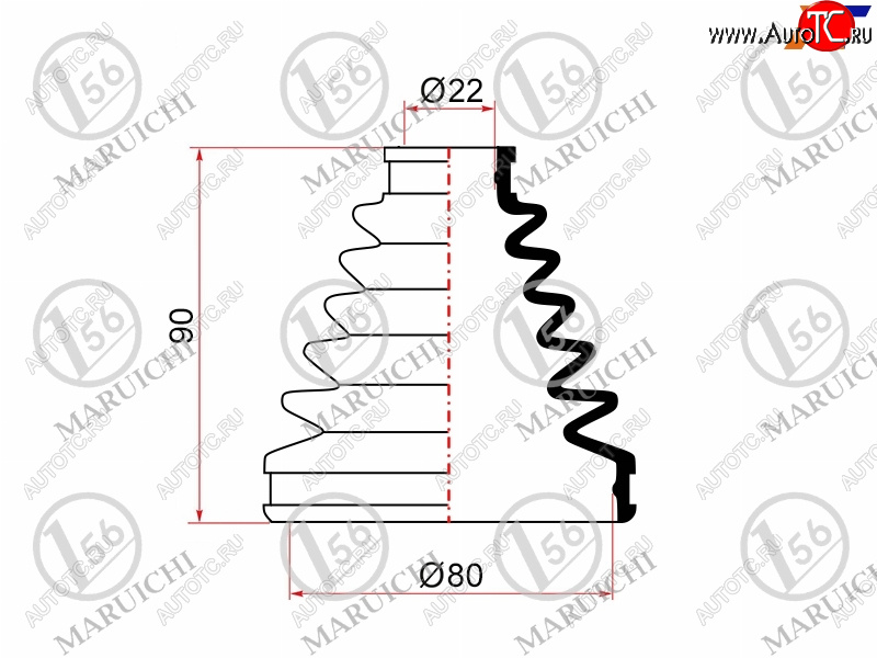 599 р. Пыльник ШРУСа наружный TOYOTA FIELDER 06-12PREMIOALLION ZRT26# 07-10 MARUICHI 02-173  с доставкой в г. Майкоп