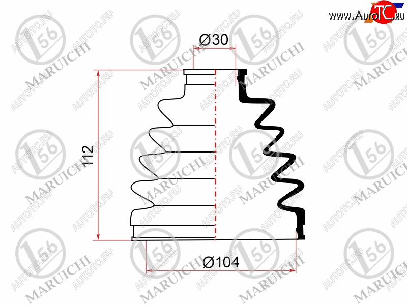 1 199 р. Пыльник наружный FR TOYOTA LAND CRUISER PRADO GRJ12#KDJ120KZJ120LJ12#RZJ12#TRJ12# 04-10 1GRFE MARUICHI 02-183  с доставкой в г. Майкоп