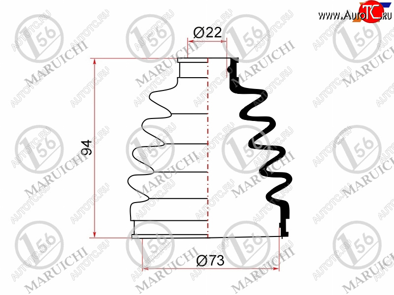 669 р. Пыльник ШРУСа наружный SUBARU FORESTER SH 07-13 MARUICHI 02-182  с доставкой в г. Майкоп