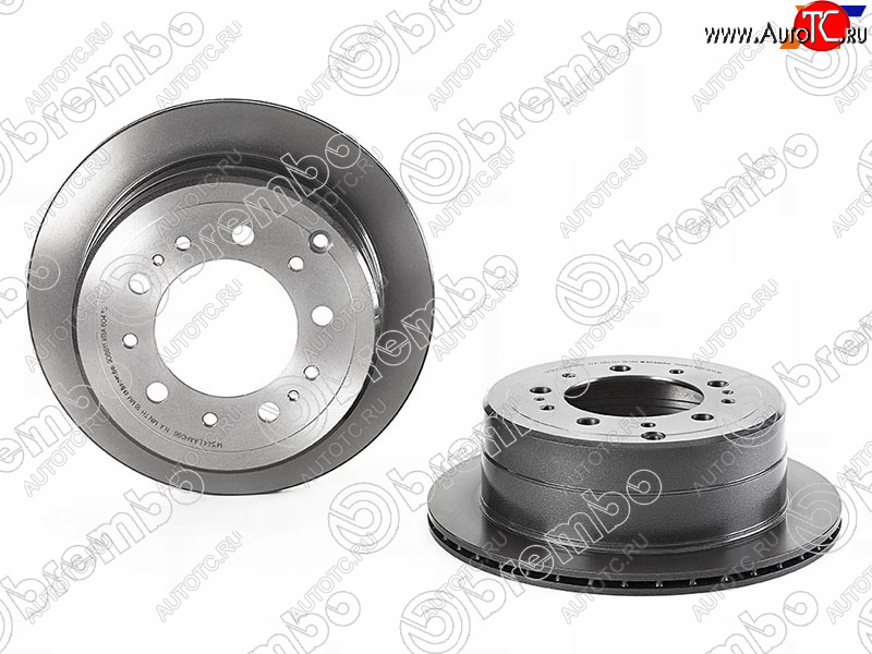 5 799 р. Задний тормозной диск (вентилируемый) BREMBO Toyota Land Cruiser 100 1-ый рестайлинг (2002-2005)  с доставкой в г. Майкоп