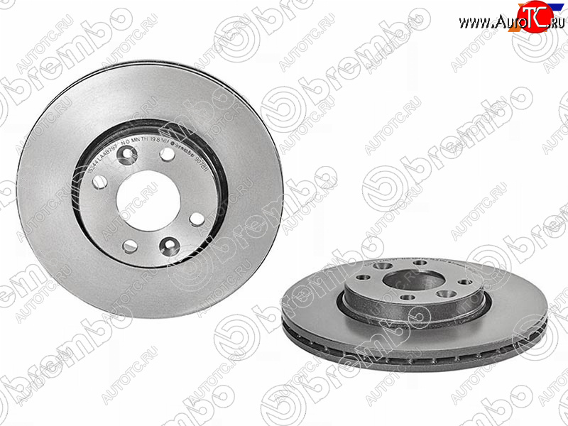 4 299 р. Передний тормозной диск (вентилируемый, d 260) BREMBO Renault Logan 2 дорестайлинг (2014-2018)  с доставкой в г. Майкоп