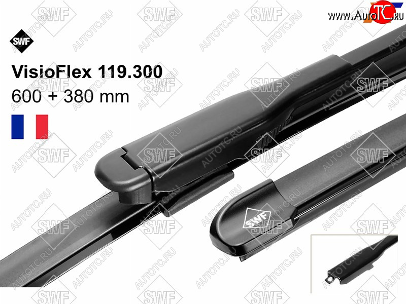 2 699 р. Комплект щеток стеклоочистителя 600мм+380мм NISSAN QASHQAI 06-14                                     SWF 119300  с доставкой в г. Майкоп
