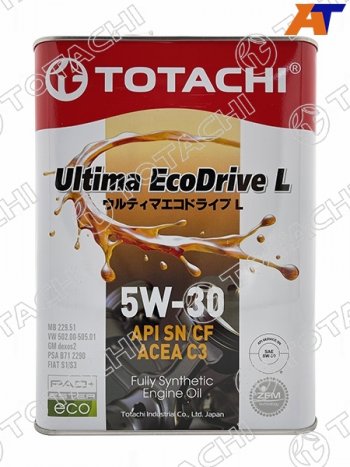 4 099 р. Масло моторное синтетическое TOTACHI Ultima Ecodrive L 5W-30 SNCF, C3 4л TOTACHI 12104  с доставкой в г. Майкоп. Увеличить фотографию 2