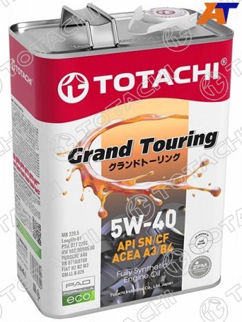 4 499 р. Масло моторное синтетическое TOTACHI Grand Touring 5W-40 SNCF, A3B4 4л TOTACHI 11904  с доставкой в г. Майкоп. Увеличить фотографию 2