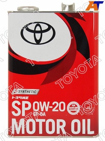 6 649 р. Масло моторное TOYOTA (металлическая канистра) 0W-20 SPGF6-A 4Л (Япония) TOYOTA 08880-13205  с доставкой в г. Майкоп. Увеличить фотографию 1
