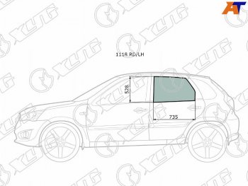 2 569 р. Стекло боковое опускное (Сзади Слева Цвет зеленый) Datsun mi-Do 14-21  on-DO 14-19  LADA Granta XYG 1118 RD/LH  с доставкой в г. Майкоп. Увеличить фотографию 1