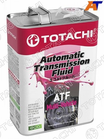 4 399 р. Масло трансмиссионное синтетическое TOTACHI ATF MULTI-VEHICLE 4л TOTACHI 20604  с доставкой в г. Майкоп. Увеличить фотографию 1