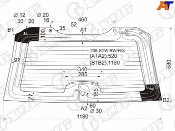 7 999 р. Стекло заднее (Цвет зеленый Обогрев) Peugeot 206 98-09 XYG 206-STW RW/H/X  с доставкой в г. Майкоп. Увеличить фотографию 1