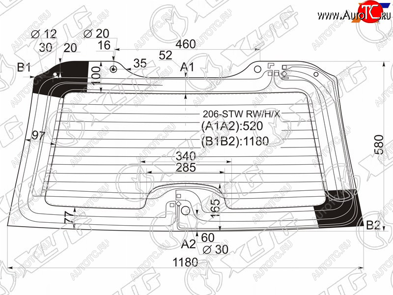 7 999 р. Стекло заднее (Цвет зеленый Обогрев) Peugeot 206 98-09 XYG 206-STW RW/H/X  с доставкой в г. Майкоп