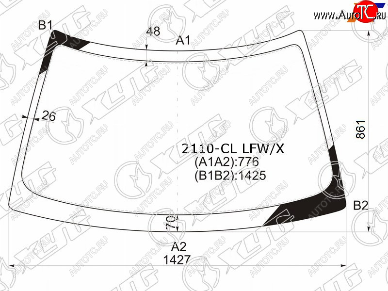 4 899 р. Стекло лобовое LADA 2110 95-14  2111 97-14  2112 99-09  Priora 07-18 XYG 2110-CL LFW/X  с доставкой в г. Майкоп