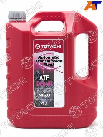 2 299 р. Масло трансмиссионное синтетическое TOTACHI NIRO ATF DEX III 4л Декстрон 3 TOTACHI 21204  с доставкой в г. Майкоп. Увеличить фотографию 1