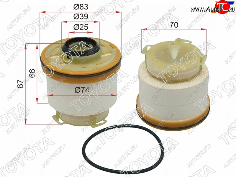 3 599 р. Фильтр топливный TOYOTA HILUX 1KDFTV 12-15FORTUNER 12-15MITSUBISHI L200 4N15 15- TOYOTA 23390-0L050  с доставкой в г. Майкоп