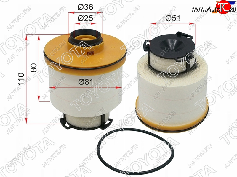 2 899 р. Фильтр топливный 1-2GD HILUX 15- TOYOTA 23390-0L070  с доставкой в г. Майкоп