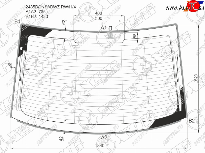 13 999 р. Стекло заднее (Цвет зеленый Обогрев Антенна Молдинг) BMW 5-Series 16-  M5 17- XYG 2485BGNSABWZ RW/H/X  с доставкой в г. Майкоп