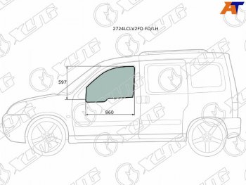 2 789 р. Стекло боковое опускное (Спереди Слева Цвет зеленый) Citroen Berlingo 96-12  Peugeot Partner 96-1 XYG 2724LCLV2FD FD/LH  с доставкой в г. Майкоп. Увеличить фотографию 1
