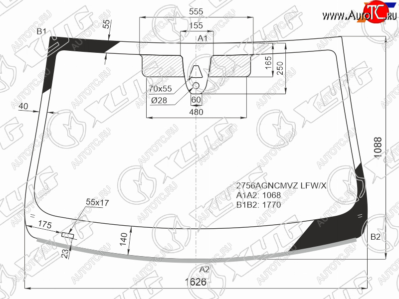 11 449 р. Стекло лобовое (Камера Датчик дождя Молдинг) Citroen Jumpy 16-  Spacetourer 16-  Opel Zafira Lif XYG 2756AGNCMVZ LFW/X  с доставкой в г. Майкоп