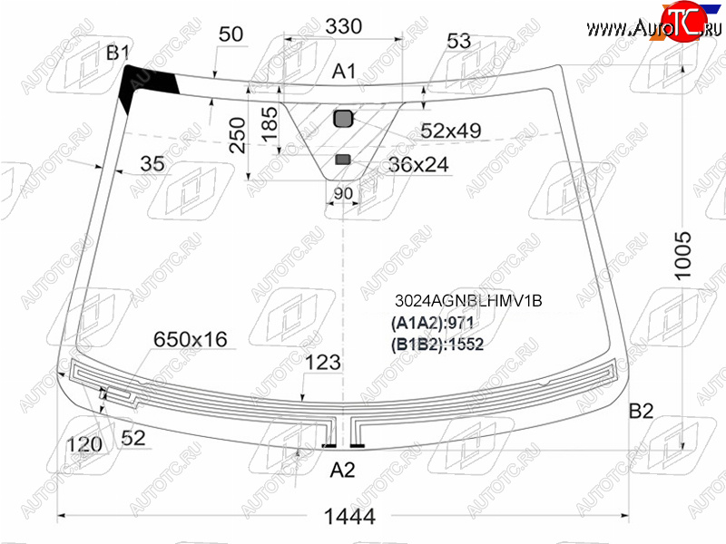 8 849 р. Стекло лобовое (Обогрев щеток Датчик дождя) Chevrolet Captiva 06-15  Opel Antara 06-15  Daewoo Wi FUYAO 3024AGNBLHMV1B  с доставкой в г. Майкоп