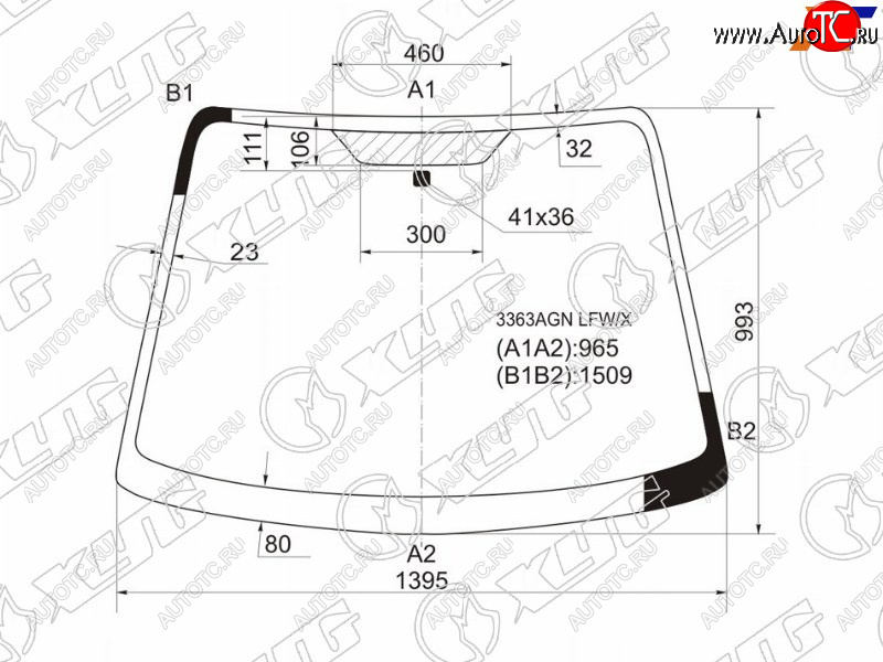 6 499 р. Стекло лобовое Suzuki SX4 06-16  Fiat Sedici 06-11 XYG 3363AGN LFW/X  с доставкой в г. Майкоп