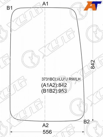 3 999 р. Стекло заднее (Цвет зеленый) Ford Transit 94-00 XYG 3731BCLVLU1J RW/LH  с доставкой в г. Майкоп. Увеличить фотографию 1