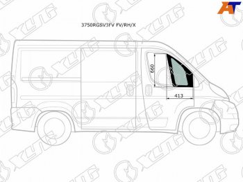 1 759 р. Стекло форточки (Спереди Справа Цвет зеленый) Peugeot Boxer 06-  Citroen Jumper 06-  Fiat Ducato XYG 3750RGSV3FV FV/RH/X  с доставкой в г. Майкоп. Увеличить фотографию 1