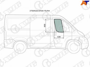 2 789 р. Стекло боковое опускное (Спереди Справа Цвет зеленый) Peugeot Boxer 06-  Citroen Jumper 06-  Fia XYG 3750RGSV3FDW FD/RH  с доставкой в г. Майкоп. Увеличить фотографию 1
