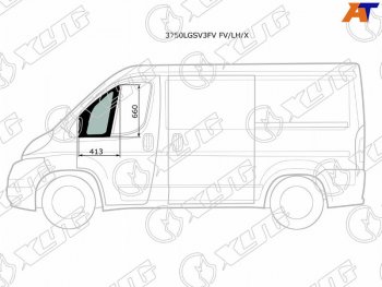 1 759 р. Стекло форточки (Спереди Слева Цвет зеленый) Peugeot Boxer 06-  Citroen Jumper 06-  Fiat Ducato XYG 3750LGSV3FV FV/LH/X  с доставкой в г. Майкоп. Увеличить фотографию 1