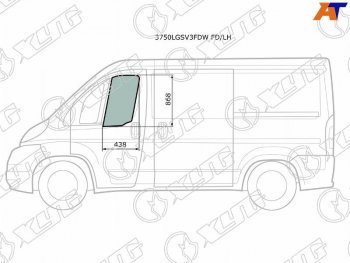 2 789 р. Стекло боковое опускное (Спереди Слева Цвет зеленый) Peugeot Boxer 06-  Citroen Jumper 06-  Fiat XYG 3750LGSV3FDW FD/LH  с доставкой в г. Майкоп. Увеличить фотографию 1