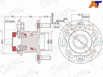 Ступичный узел задн. TOYOTA VITZ KSP90,NCP9#,SCP90RACTIS NCP10#,SCP100BELTA #SP92 05- (с ABS) KOYO 3DACF026F-24HS