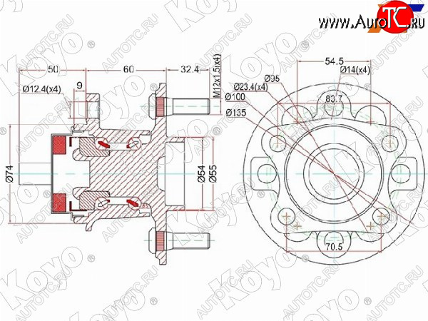 10 499 р. Ступичный узел задн. TOYOTA VITZ KSP90,NCP9#,SCP90RACTIS NCP10#,SCP100BELTA #SP92 05- (с ABS) KOYO 3DACF026F-24HS  с доставкой в г. Майкоп
