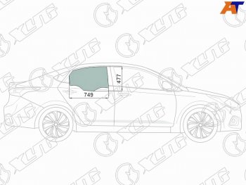 2 699 р. Стекло боковое опускное (Сзади Справа Цвет зеленый Крепления) Hyundai Solaris 17-20  Accent 17-2 XYG 4168RGNS4RD RD/RH  с доставкой в г. Майкоп. Увеличить фотографию 1