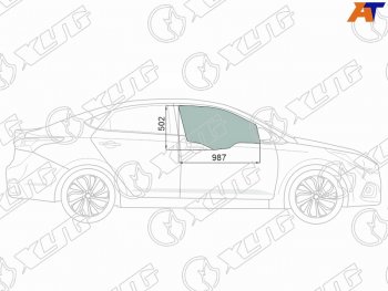 2 569 р. Стекло боковое опускное (Спереди Справа Цвет зеленый Крепления) Hyundai Solaris 17-20  Accent 17 XYG 4168RGNS4FD FD/RH  с доставкой в г. Майкоп. Увеличить фотографию 1
