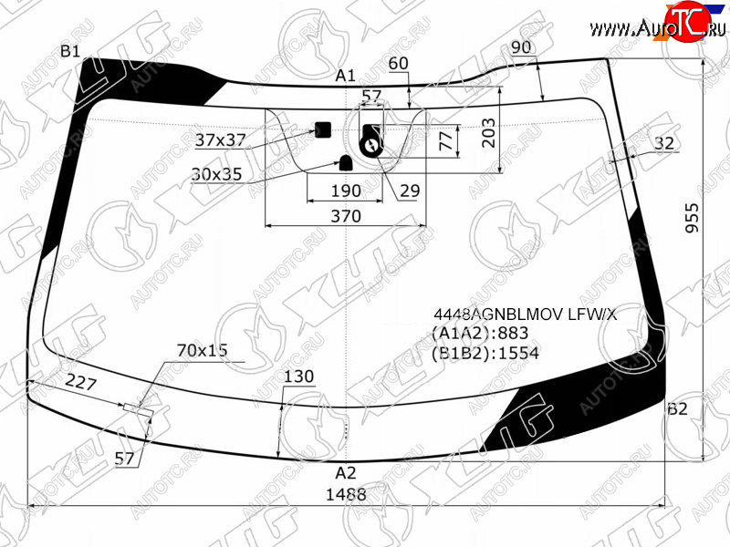 6 599 р. Стекло лобовое (Датчик дождя Место под датчик запотевания) Kia Optima 16-21 XYG 4448AGNBLMOV LFW/X  с доставкой в г. Майкоп