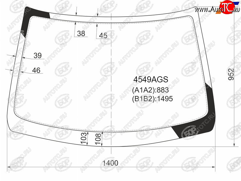 5 999 р. Стекло лобовое LADA Kalina 04-13  Kalina Sport 08-14 BOR 4549AGS  с доставкой в г. Майкоп