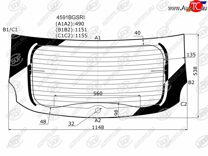 6 899 р. Стекло заднее (Затемненное Обогрев) LADA XRAY 15-  XRAY Cross 18- BOR 4591BGSRI  с доставкой в г. Майкоп