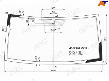 7 499 р. Стекло лобовое УАЗ Патриот 14-  Патриот Пикап 14- AGC 4593AGN1C  с доставкой в г. Майкоп. Увеличить фотографию 1