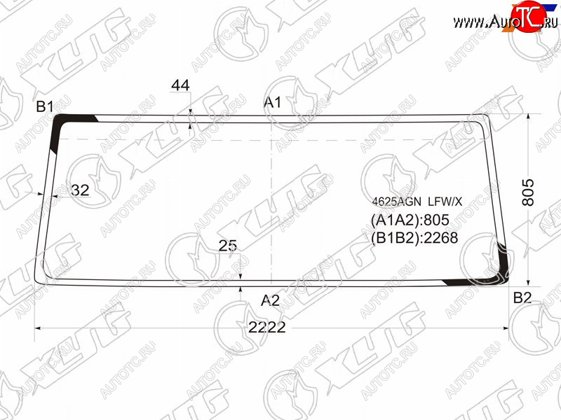 10 649 р. Стекло лобовое DAF 75 93-98  85 93-98 XYG 4625AGN LFW/X  с доставкой в г. Майкоп