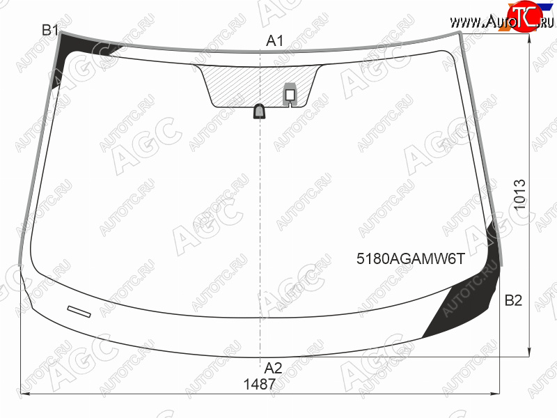 13 799 р. Стекло лобовое (Датчик дождя Молдинг) Mazda 6 17- AGC 5180AGAMW6T  с доставкой в г. Майкоп