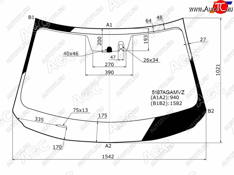 16 399 р. Стекло лобовое + дд MAZDA CX-5 17-                                                                   AGC 5187AGAMVZ  с доставкой в г. Майкоп