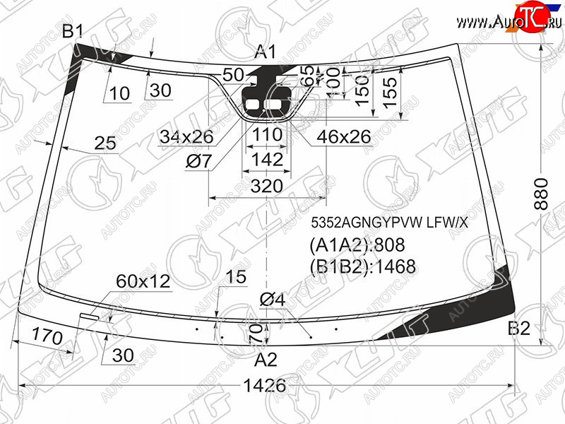 7 999 р. Стекло лобовое (Датчик дождя Раздельный датчик дождя 2D CPE) Mercedes-Benz C-Class 00-08 XYG 5352AGNGYPVW LFW/X  с доставкой в г. Майкоп