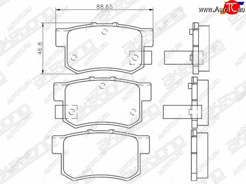 2 399 р. Задние колодки тормозные AKEBONO Honda CR-V RD4,RD5,RD6,RD7,RD9  рестайлинг (2004-2006)  с доставкой в г. Майкоп