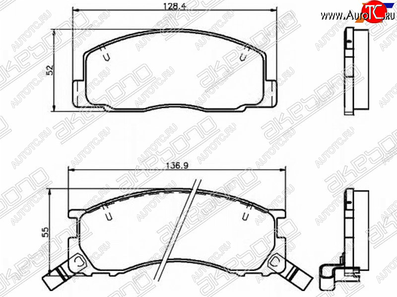 2 279 р. Колодки тормозные AKEBONO (передние) Toyota Estima XR10,XR20 (1990-1999)  с доставкой в г. Майкоп