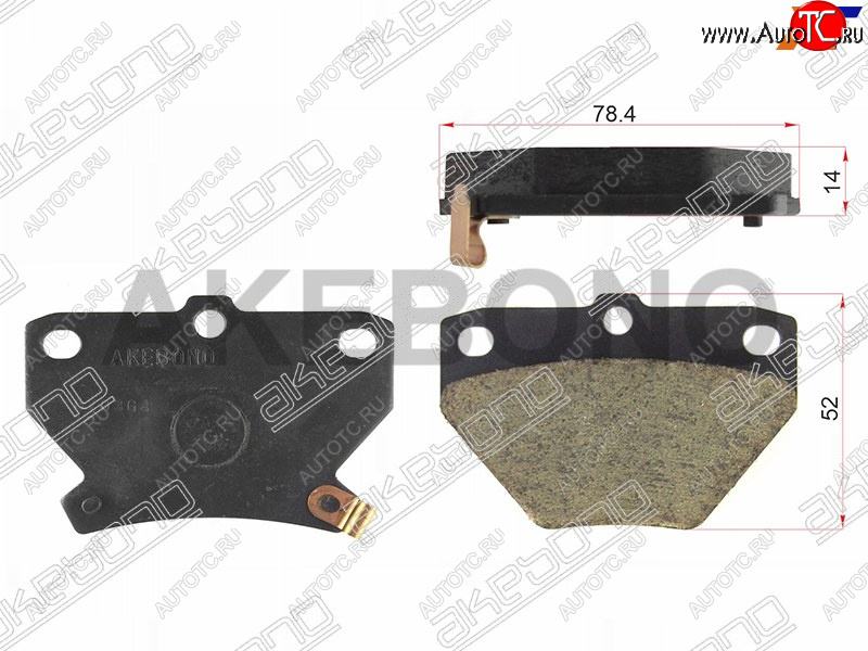 1 529 р. Колодки тормозные AKEBONO (задние) Toyota Corolla E120 седан рестайлинг (2004-2007)  с доставкой в г. Майкоп