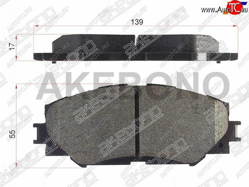 3 089 р. Колодки тормозные AKEBONO (передние) Toyota Corolla E140 седан рестайлинг (2009-2013)  с доставкой в г. Майкоп