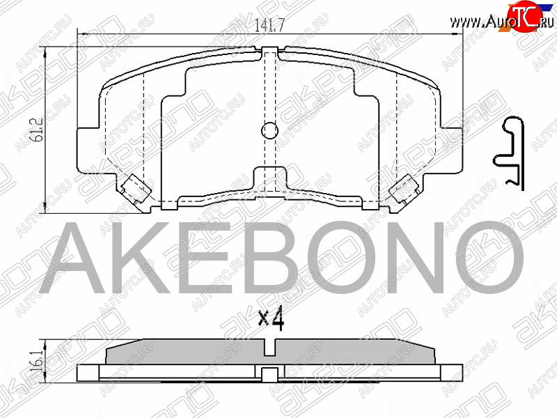 3 099 р. Колодки тормозные AKEBONO (передние) Mazda CX-5 KE дорестайлинг (2011-2014)  с доставкой в г. Майкоп