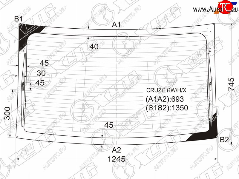7 599 р. Стекло заднее (Цвет зеленый Обогрев Антенна 4D SED) Chevrolet Cruze 09-15  Daewoo Lacetti 08-11 XYG CRUZE RW/H/X  с доставкой в г. Майкоп